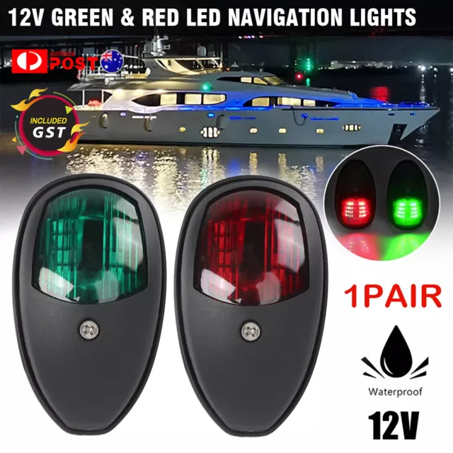 2x LED Navigation Lights Nav Lamp Side Mount Port Starboard Marine Yacht Boat