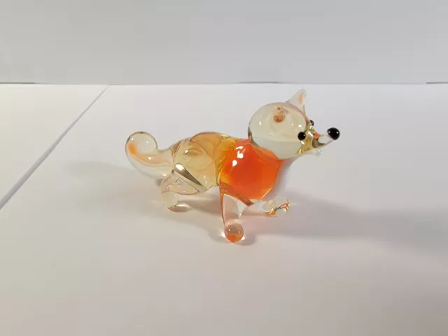 fox  miniature figurine art hand blown