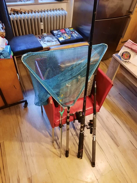 Angelcombo, Kiepe, 2 Ruten mit Rolle, Unterfangkescher, Ständer! 11