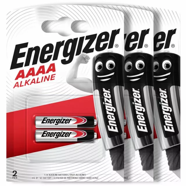 6 X Energizer AAAA Piles Alcaline 1.5V MX2500 E96 LR61 MN2500 Paquet De 2