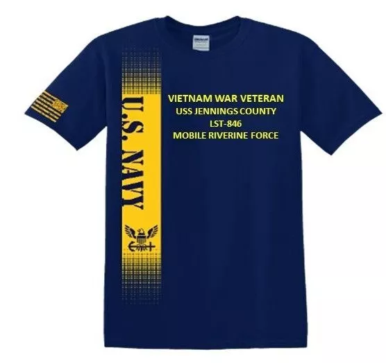 Uss Jennings County Lst-846 Vietnam Mrf*Vinyl&Silk Screen*Navy Licensed Shirt