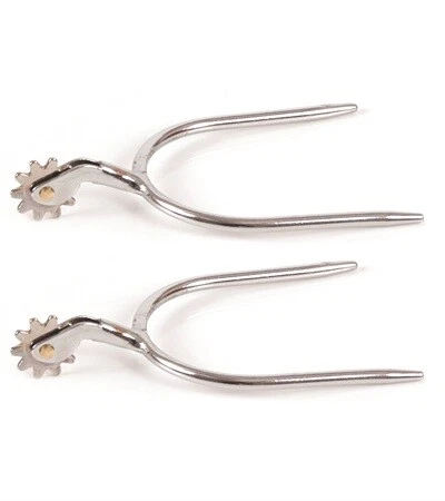Ladies Chrome Plated Quick Slip on Spurs