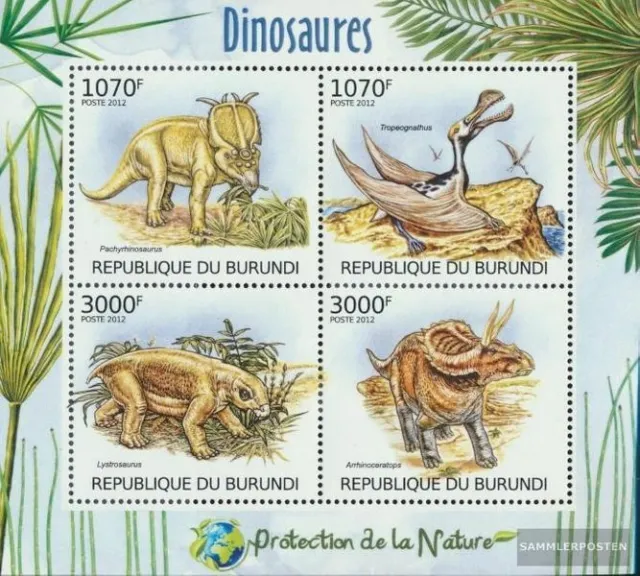 Burundi 2555-2558 Kleinbogen (kompl.Ausg.) postfrisch 2012 Prähistorische Reptil