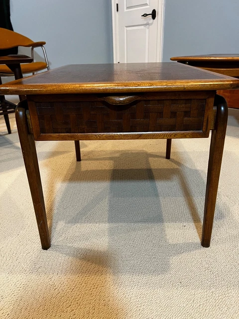Mid Century MODERN Walnut + Oak END TABLE by Lane Perception