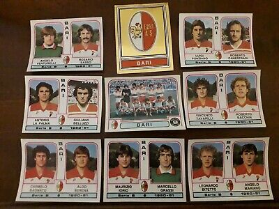 9 figurine calciatori PANINI 1980-81 squadra Bari da RECUPERO ottime condizioni