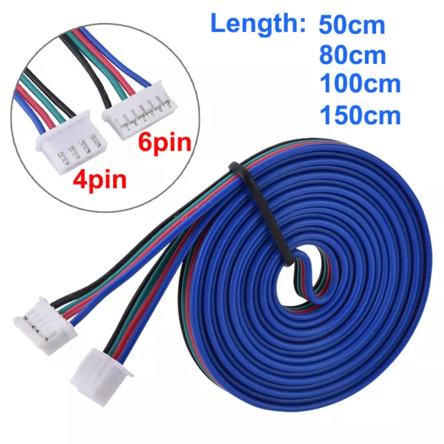 4pin or 6pin Stepper Motor Cable Extension Line 0.5~1.5m For XH2.54 3D Printer