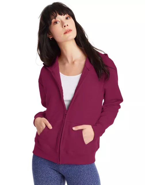 Hanes Hoodie EcoSmart Womens Fleece Zip Sweatshirt Pockets Kango Pockets Classic