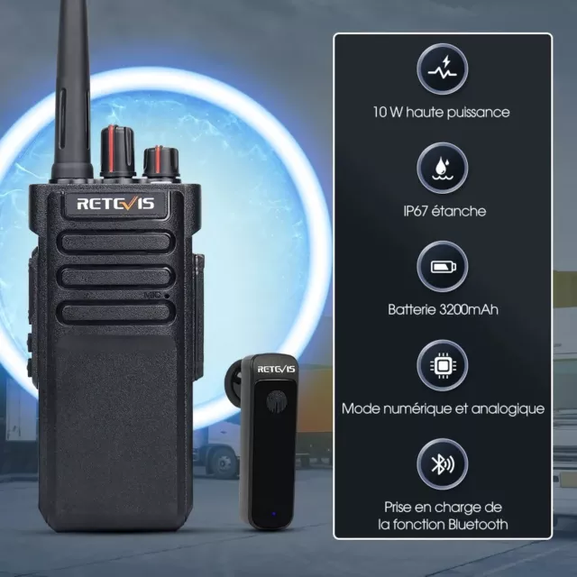 Radio Bidirectionnelle UHF Étanche et Longue Portée - Bluetooth, Convient pour R