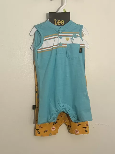 Lee 2 Pack Boys Romper | 3-6 Month | Blue & Yellow | NEW (other)