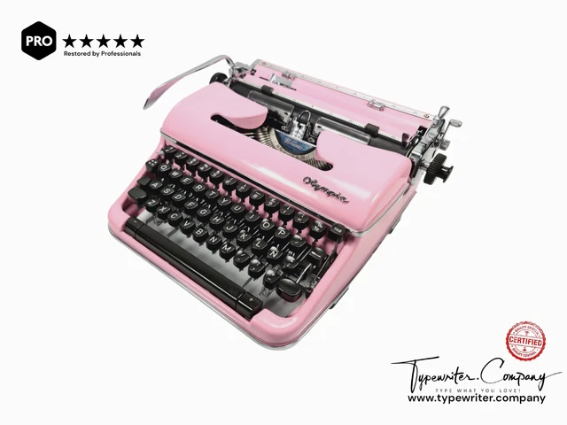 PINK Olimpia SM4 - Vintage German Typewriter - Working Typewriter