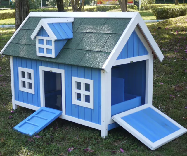 Rabbit Or Chicken Hen House Coop Poultry Ark Run Brand New Hutch Blue Barn