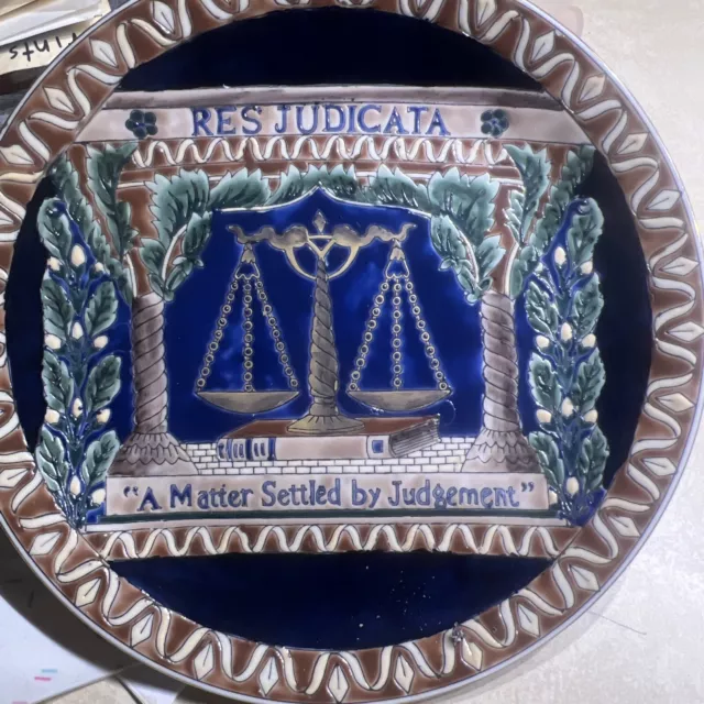 RARE JENA HALL COLLECTION ORIENTAL ACCENT "lawyer”  Judge 10 1/8" CABINET PLATE