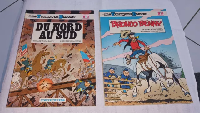 Lot de 2 BD  Les tuniques Bleues N° 1 Nord au Sud 1982 N°16 Bronco Benny 1981