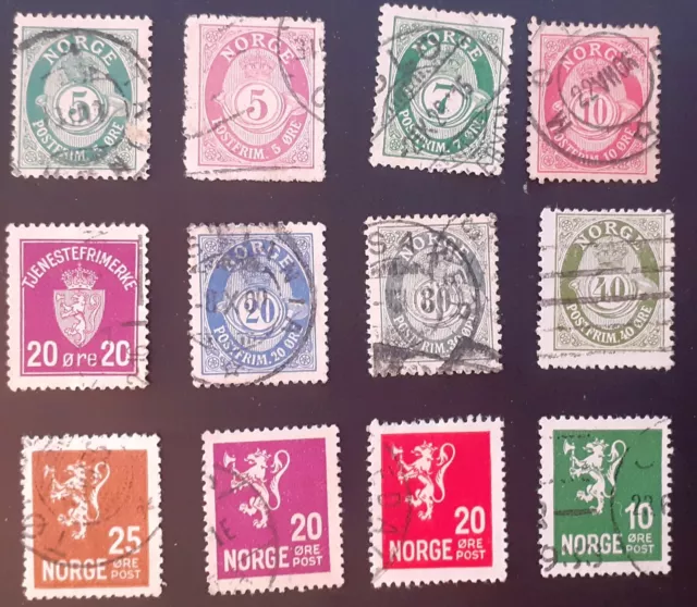 Norvegia 1909 1920 corno postale fino a 60 ore e leone