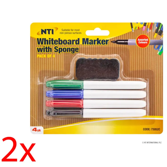 New Set Of 8 Whiteboard Markers And Sponge Eraser Home School Office White Board