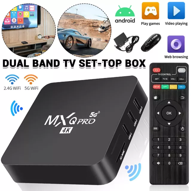 64Bit Android 10.0TV BOX Qpro 4K Wifi Quad-Core HDMI Smart 1080P Media-Player US