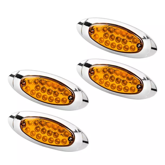 4Pc Amber Clearance Trailer Car Truck RV LED Turn Signal Side Marker Light DRL.