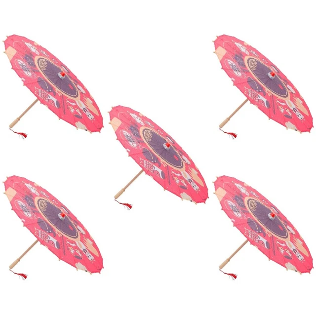 Parapluie En Papier Blanc Japonais - Lot De 4, 60 Cm De Diamètre, Parasol Décoratif En Papier Huilé Et Bois Pour Photo, Fête, Cosplay