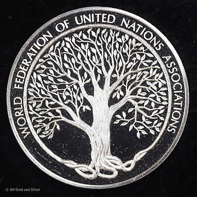 1976 .925 Silver Franklin Mint Medal | World Federation of United Nations Tree