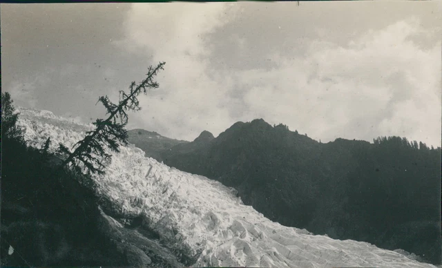 Photo Vintage Du Glacier Des Bossons, Mont-Blanc - Tirage Argentique 1920