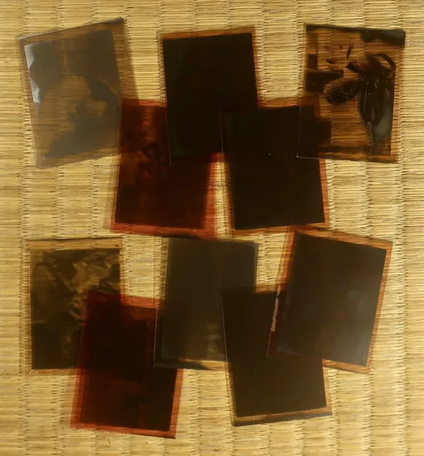 Antique Film Negative / Misc. Snapshots / Set of 10 / Japanese / c. 1930s