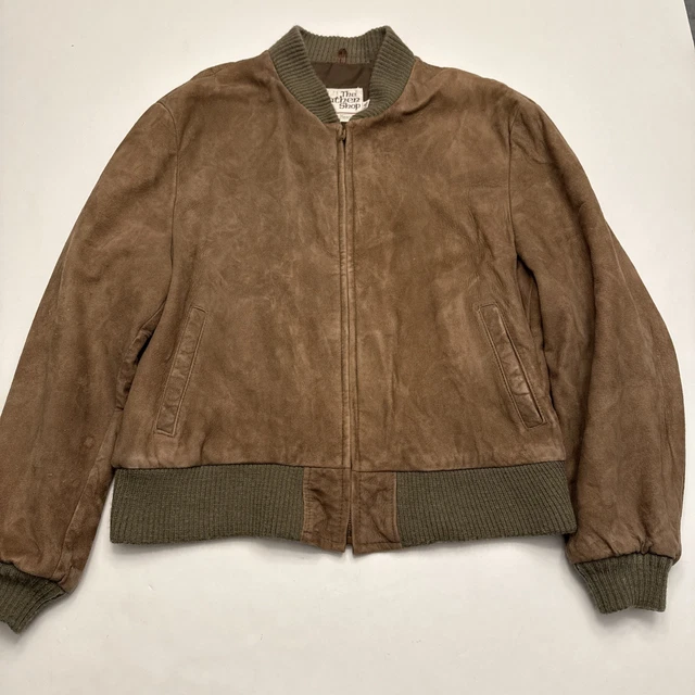 70S 80S JOKER 44 XXXL Brown Suede Leather Fringe Vintage