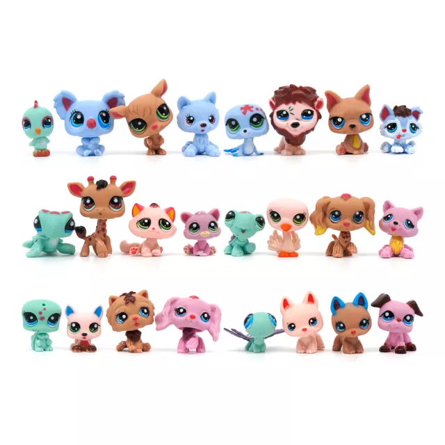 24Pcs Littlest Pet Shop Cat Dog Animals LPS Toys 2.3'' Figure Model Doll Gift