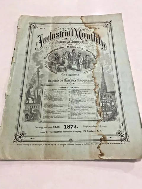 Industrial Monthly Magazine- 1872
