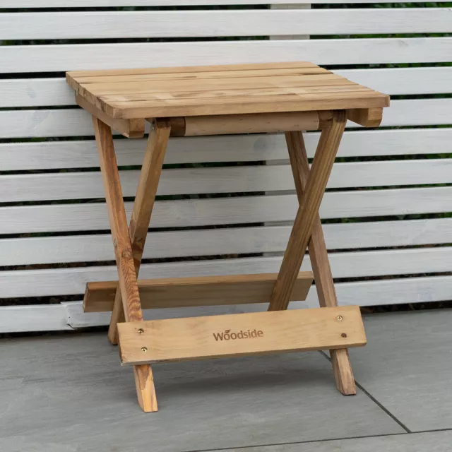 Woodside Folding Coffee Side Snack Table Wooden Garden Patio Furniture