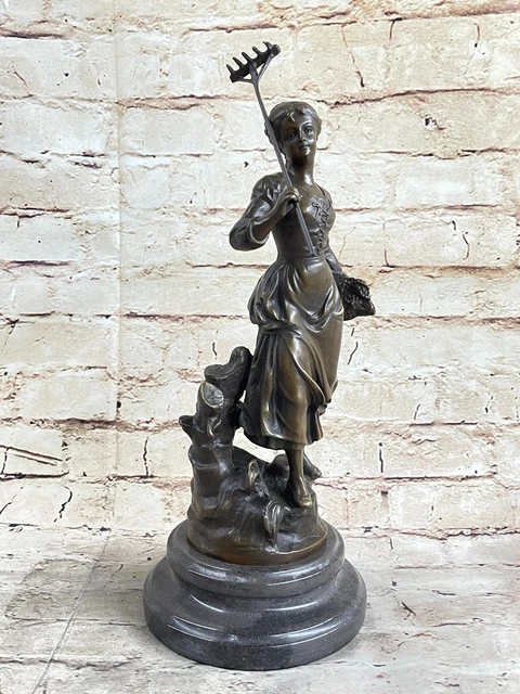 Statue Jardinier En Bronze Signée Maurice Constant – Médaille D'or – 20 Cm – Vintage