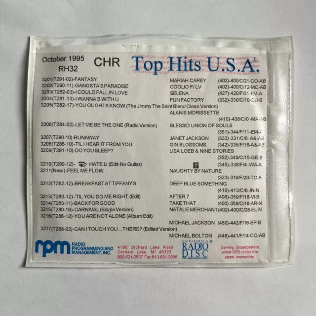 RPM Top Hits USA RH32 October 1995 DJ Radio CD