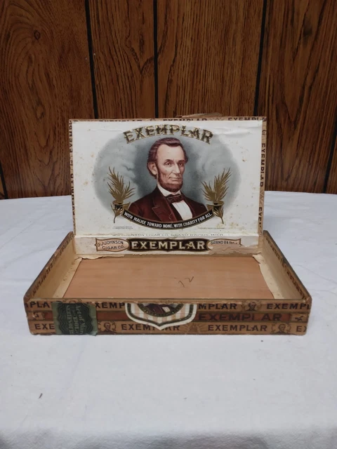 Abe Lincoln Cigar Box G.J. Johnson Cigar Co Grand Rapids Michigan