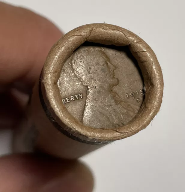 1915 D & 1916 S Lincoln Wheat Penny Old Estate Bank Wrapped.Roll Cents
