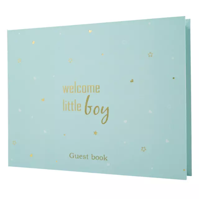 Welcome Little Boy Soft Pastel Blue Guest Book for Baby Shower or Christening...