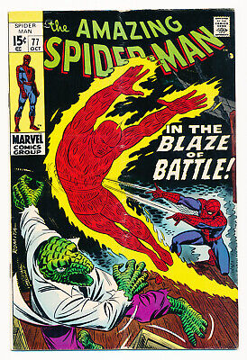 Marvel Amazing Spider-Man #77 1969 Spider-Man & Torch Battle The Lizard