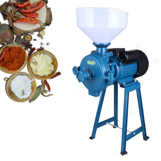 Electric Grinder Mill Machine Grain Corn Wheat Animal Feed Flour Cereal Grinding