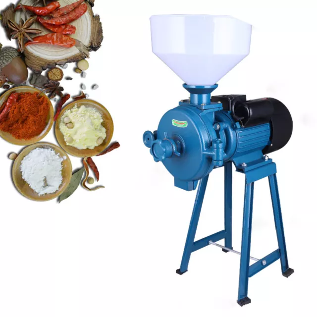 Electric Grinder Mill Machine Grain Corn Wheat Animal Feed Flour Cereal Grinding
