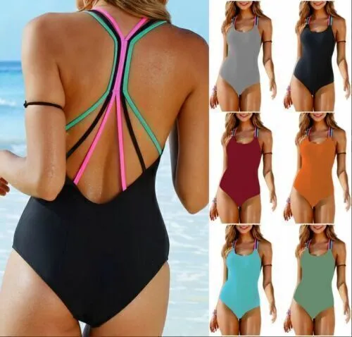 Womens Swimwear One Piece Swimsuit Monokini Bikini Beachwear Swimming Costume