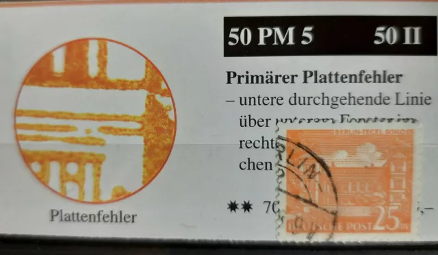 Berlin 1949 Minr. 50 II PFII gestempelt Plattenfehler PM5 .