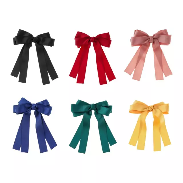 Barrettes à gros nœud pour femmes, pinces à cheveux en Satin pour filles,