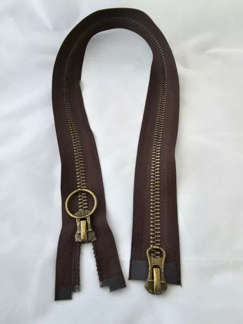 CHUNKY ZIPS No8    Heavy duty zips in   Antique Brass Teeth  2WAY  Open-ended