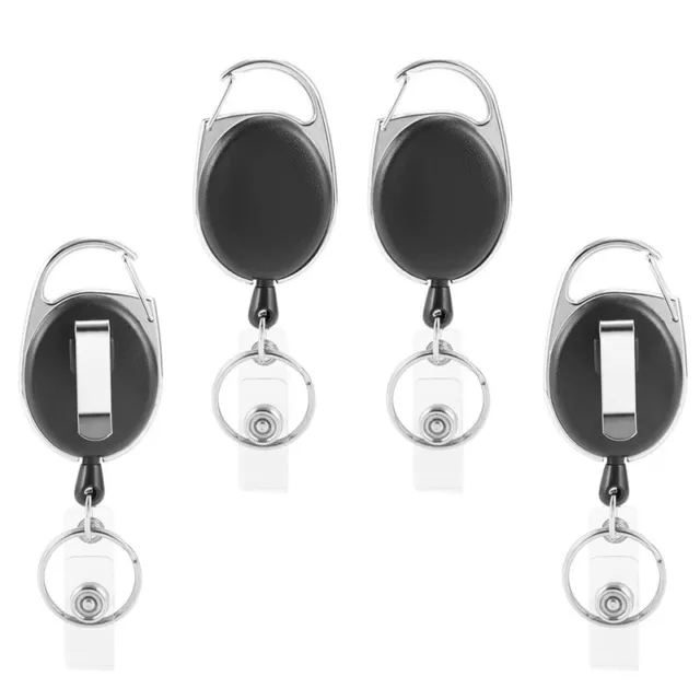 Extendable Key Fob, Set of 4 ID  Badge Reel with Vinyl Strap and Key ,6409