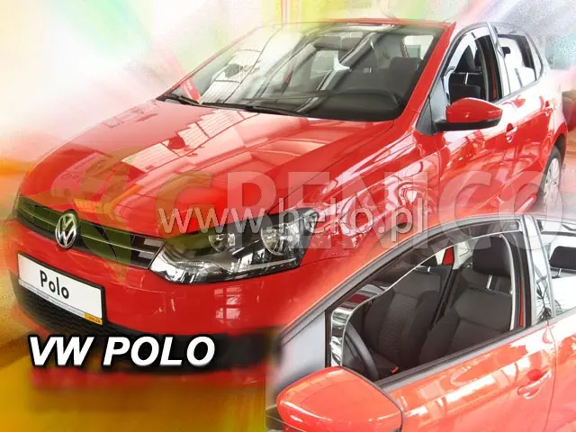 VW POLO 5-portes 2009-2014 Deflecteurs de vent 2-pièces HEKO Bulles