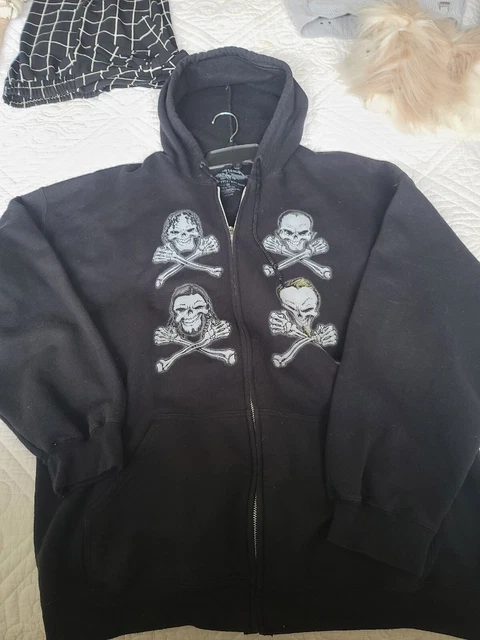 "Birth School Metallica Death" Zip Up Hoodie Black Size 2XL