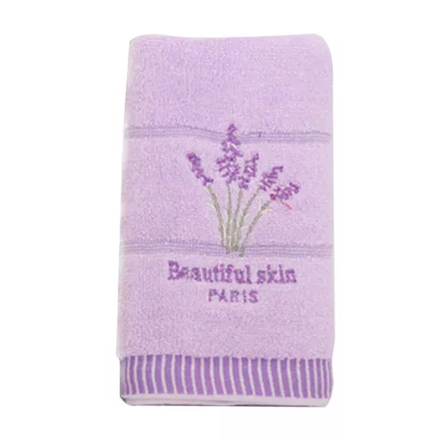 Cotton Bath Towels Lavender Embroidery Towel Fast Drying Water Absorption Towel