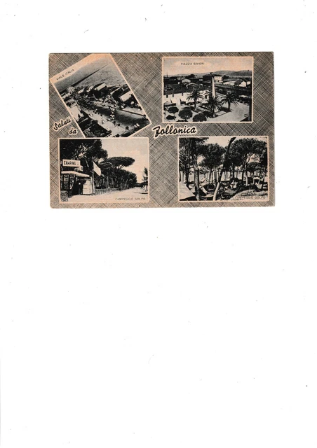 collezionismo cartolina Toscana Grosseto Follonica saluti con 4 vedute fg vg57