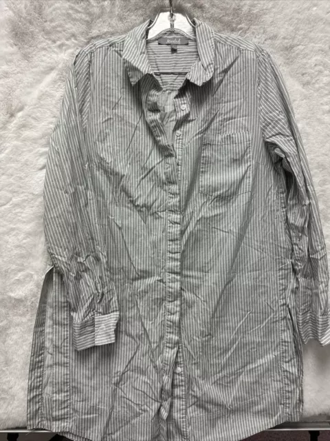 Ropa Marled Reunida A RAYAS TAUPE BOTÓN ABAJO TÚNICA TOP Grande