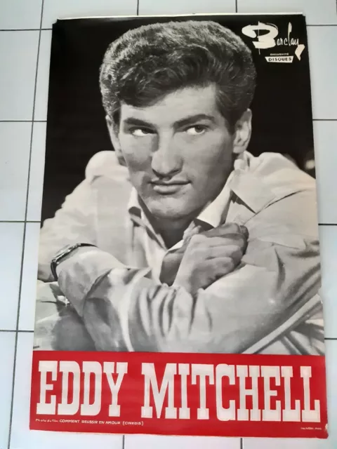 Rare Eddy Mitchell – Affiche Promo Originale – Barclay - Très Rare – C.1960