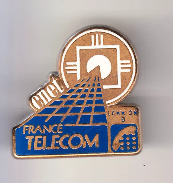 Rare Pins Pin's .. Ptt La Poste France Telecom Cnet Bleu & Blanc Lannion 22 ~Bw