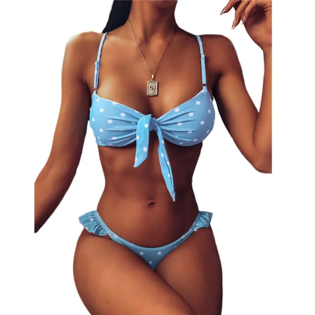  Women's High Waisted Swimsuit Sexy Split Wrap Cup